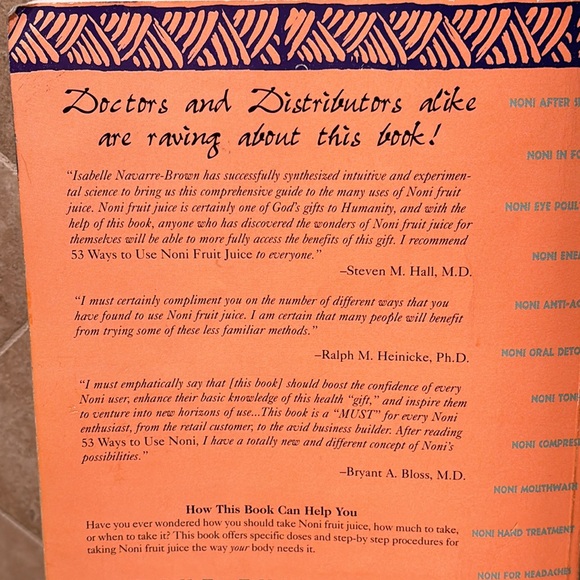BOOK 53 Ways To Use NONI Fruit Juice for Your Better Health Isabel Navarre-Brown - Picture 3 of 13